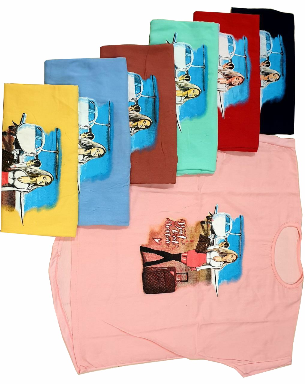تونیک نخی با چاپ تصویری زن
